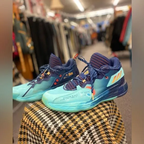 Dame Time Mens 12.5 Blue &amp; Teal Basketball Shoes