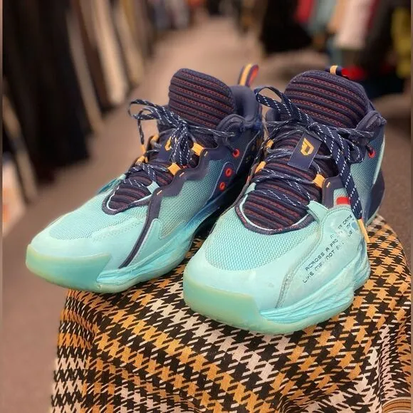 Dame Time Mens 12.5 Blue &amp; Teal Basketball Shoes