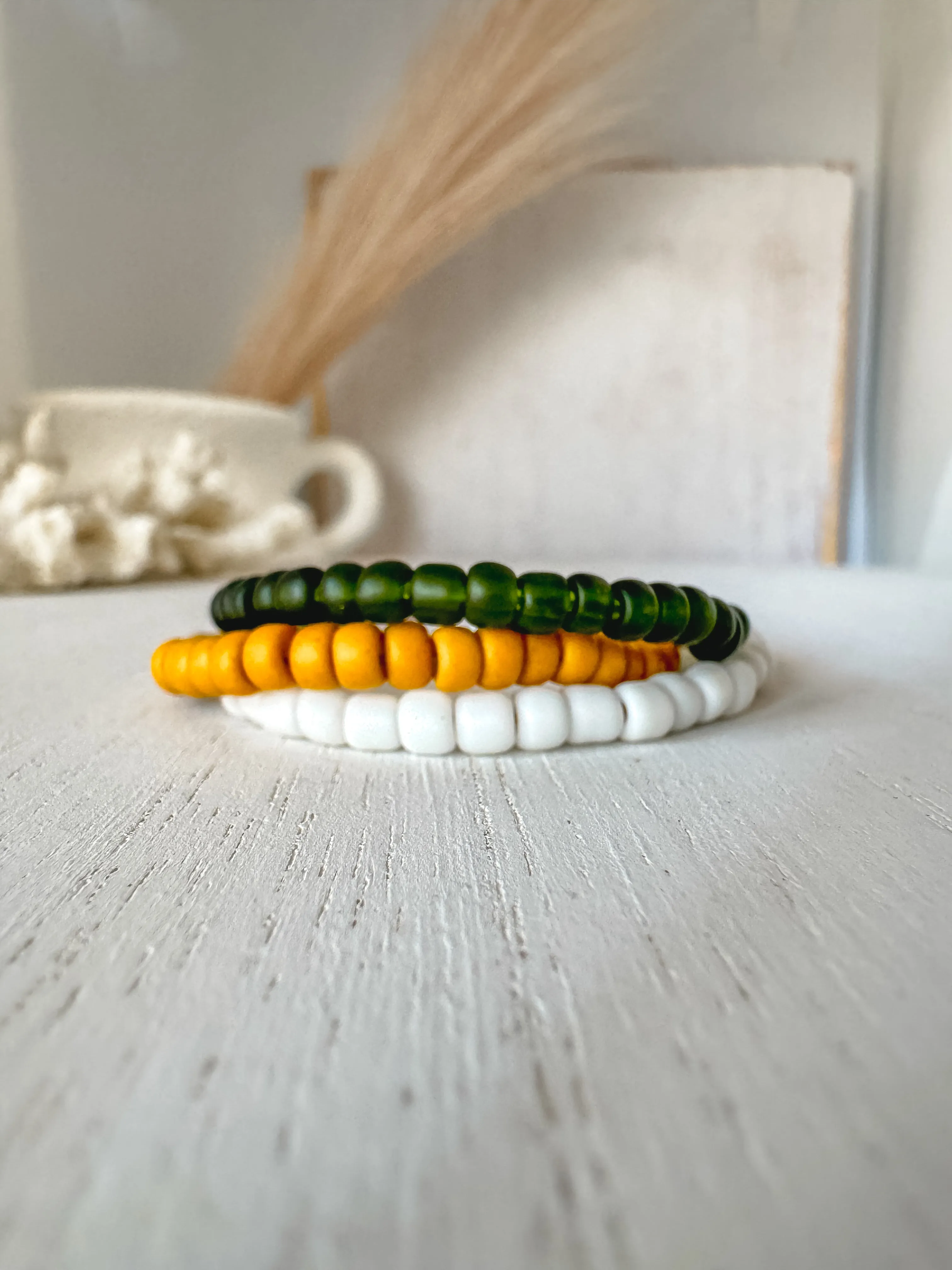 Football Team Colors Bead Bracelet Sets - Set of 2