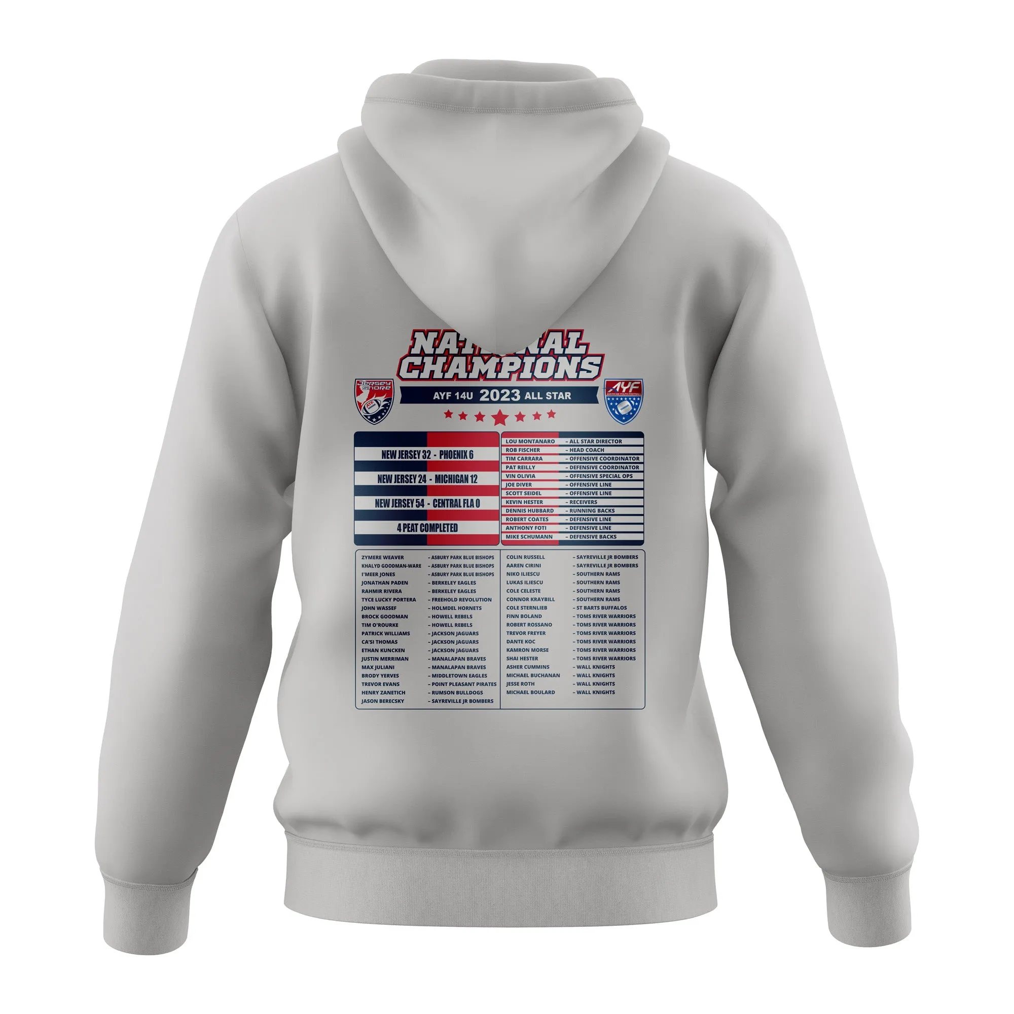 NJAYF All Stars National Champions 14U Hoodie - Grey